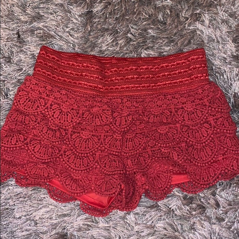 Coral Ruffled Shorts